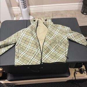 Burberry Green Plaid Utility Jacket